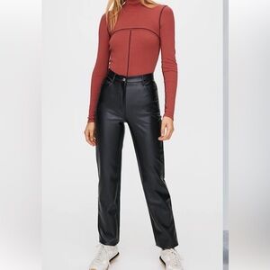 Aritzia Wilfred The Melina Pant In Black Faux Leather